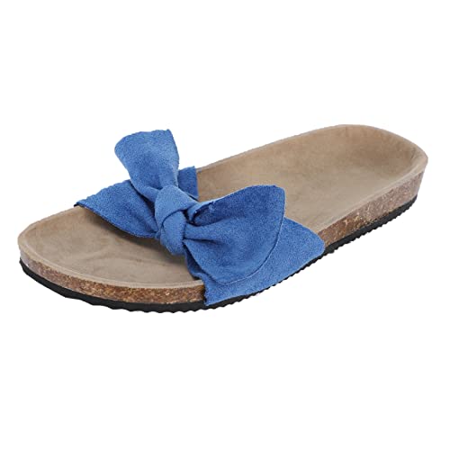 TYUIOP flache schuhe für damen weiß hochzeit espadrilles für damen plateau leder flip flops damen sommer flach zehentrenner blumen badelatschen clogs leder damen 46 damen slipper, frauen slip von TYUIOP