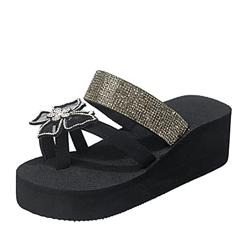 TYUIOP keilsandalen damen sandalen damen elegant damen sandalen mit strass gr??e 36-42 pull on damen flip flops sommer strand string sandalen leicht wedges damen keilabsatz damen von TYUIOP