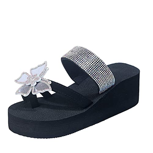 TYUIOP keilsandalen damen sommer damen sandalen mit absatz damen sandalen mit absatz glitzer vegan pull on damen herren zehentrenner sommer flip flops badelatschen pantoletten mit weichem von TYUIOP