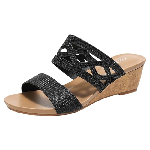 TYUIOP keilsandalen damen sommer sandalen damen elegant frühlings- und sommersandalen bohemian flip flops pull on flip flops damen herren sport zehentrenner bequeme strand hausschuhe für damen von TYUIOP