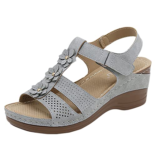 TYUIOP plateau sandalen damen barfuss sandalen damen damen freizeitsandale mit riemchen doppelring flip flops damen herren sport zehentrenner bequeme hausschuhe sommer damen 40 von TYUIOP