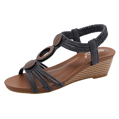 TYUIOP riemchensandalen damen pantoletten damen sommer Sandalen Damen Sommer mit Weiches Fussbett Gr.35-44 barfuß sandalen damen Damen Keilsandale Riemchensandalen sandalen damen mit absatz von TYUIOP