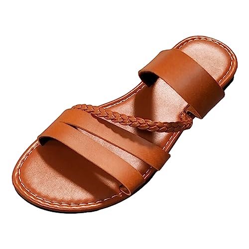 TYUIOP römersandalen damen pantoletten damen sommer bequem bohemian flip flops mit strass perlen, gr.36-44 sandalen weite damen damen boho lang rock weicher dehnbarer maxirock sandalen damen von TYUIOP