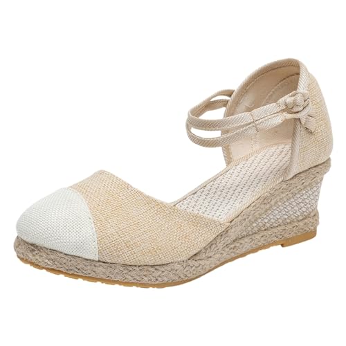 TYUIOP sandalen breite füße damen clogs leder damen 46 Schuhe Sommerschuhe Bequeme Flach Elegant Sandaletten sandalen damen plateau Sandalen Damen Sommer Flach Bequem Zehentrenner sandalen von TYUIOP