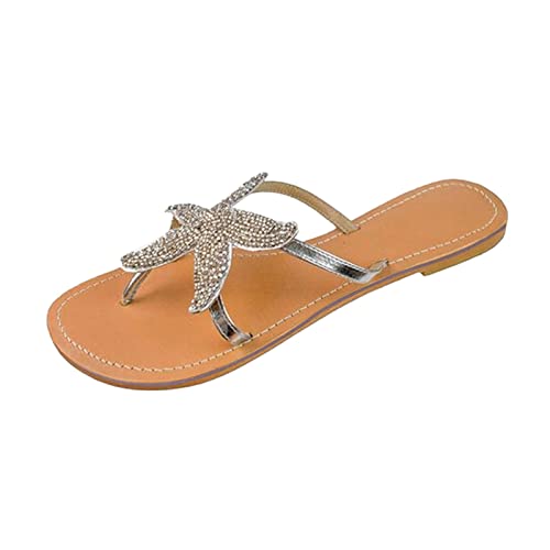 TYUIOP sandalen damen 39 sandalen damen sommer bohemian flip flops mit strass perlen, gr.36-44 schnalle damen herren zehentrenner sommer flip flops badelatschen damen-sandalen von TYUIOP