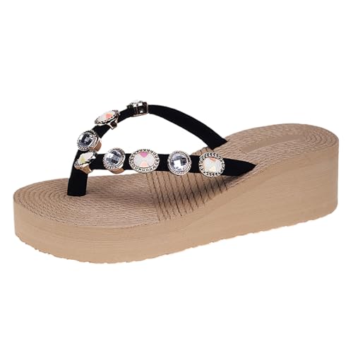 TYUIOP sandalen damen plateau barfuss sandalen kinder damen boho lang rock weicher dehnbarer maxirock pull on flip flops damen mode orthop?dische leder stoff leicht pantoletten damen mit von TYUIOP