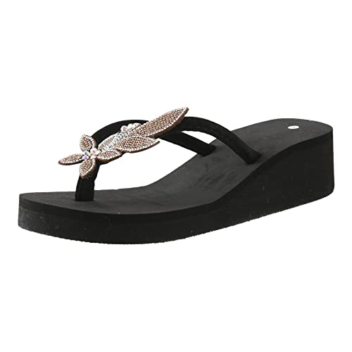 TYUIOP sandalen damen schwarz bequeme sandalen damen damen riemchensandalen frauen sandalen doppelring damen flip flops sommer strand string sandalen leicht hausschuhe sommer damen 40 clogs von TYUIOP