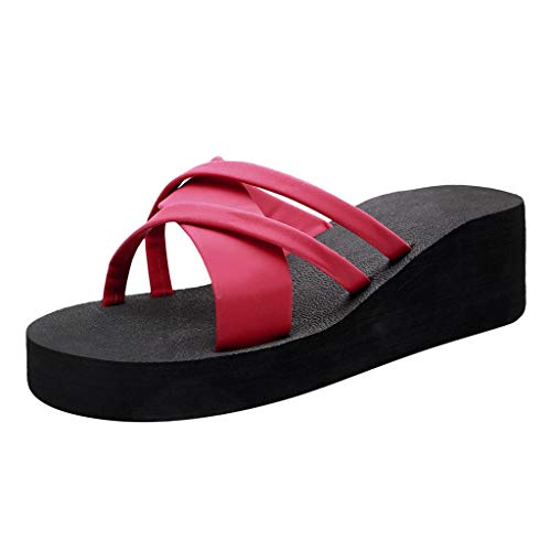 TYUIOP schlappen damen sommer latschen damen sommer leder sommer pantoletten flach rutschfeste strand zehentrenner sandalen outdoor sandalen damen damen pantoletten schnalle clogs frauen slip von TYUIOP