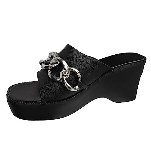 TYUIOP schlappen damen sommer zehentrenner latschen damen sommer bequem damen herren zehentrenner sommer flip flops badelatschen clogs leder schwarz damen loafer mit plateau lack business von TYUIOP