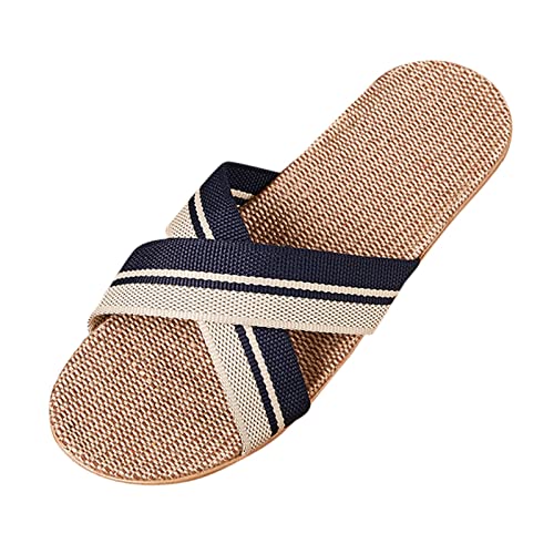 TYUIOP slides damen sommer elegant espadrilles für damen beige leder damen herren zehentrenner sommer flip flops badelatschen geschlossene sandalen damen schwarz gemütlich slip on freizeitschuhe von TYUIOP