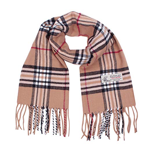 TZ Promise Plaid Kaschmir Gefühl Klassisch Weich Luxuriös Winter Schal Für Männer Frauen, Hellbraun, Einheitsgröße von TZ Promise