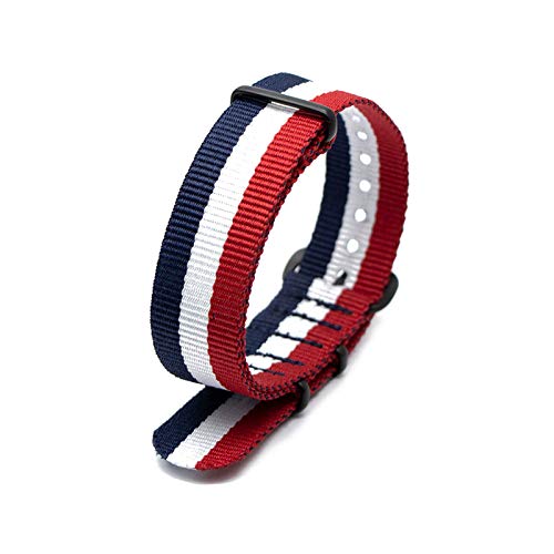 Nylon Armband NATO-Armbanduhr-Bügel 18mm/20mm/22mm/24mm gestreifte Regenbogen-Leinwand-Ersatz-Uhrenarmband, 24mm von Tactfulw