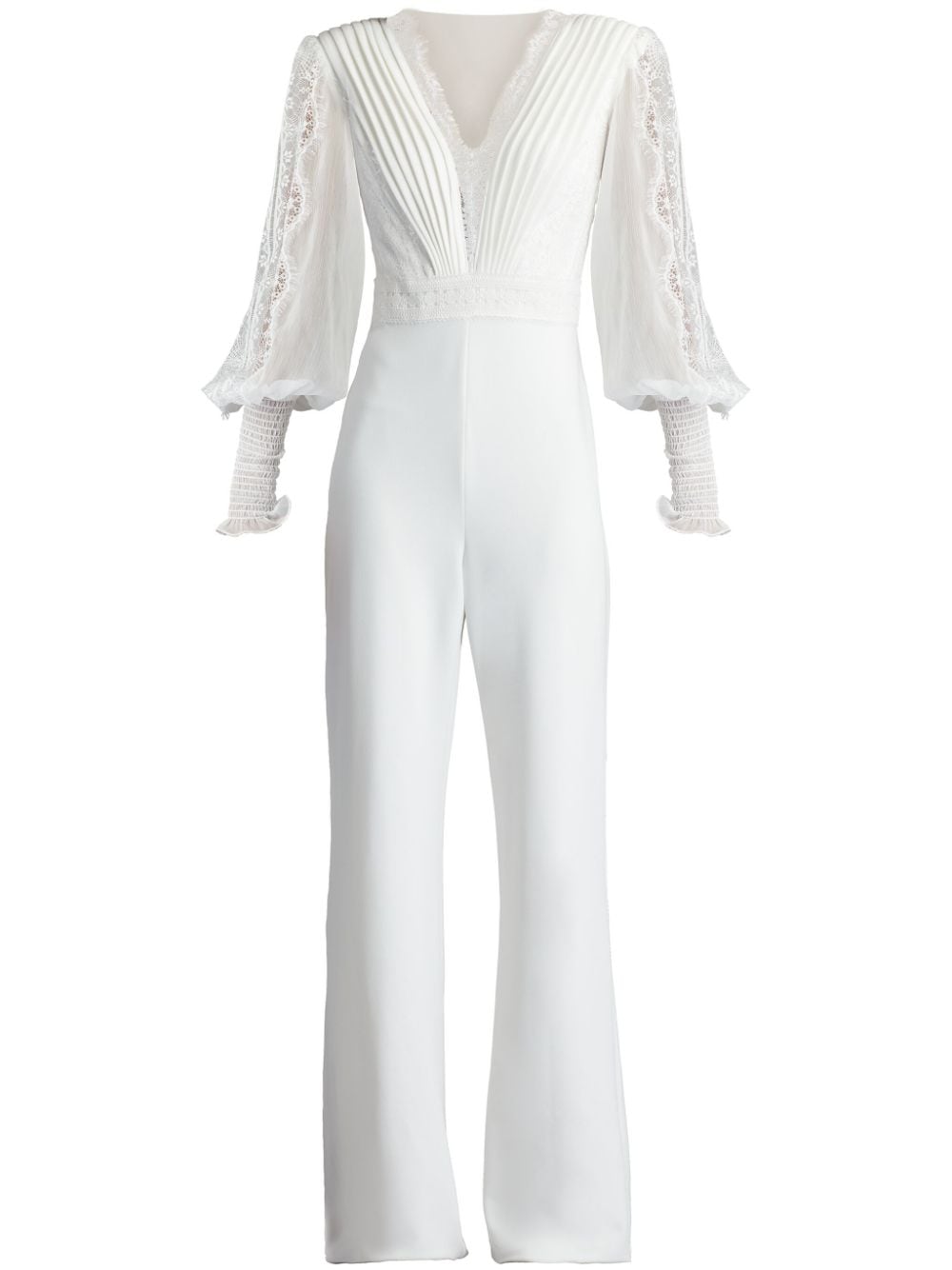 Tadashi Shoji Jumpsuit mit V-Ausschnitt - Weiß von Tadashi Shoji