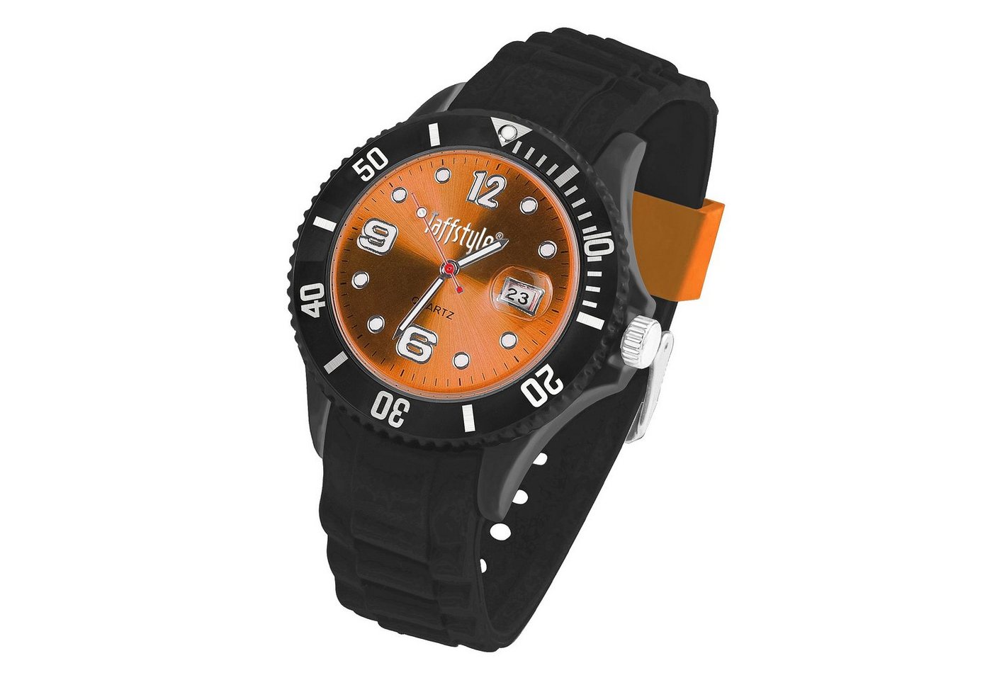 Taffstyle Quarzuhr Armbanduhr Silikon Sport Uhr Ziffernblatt Datum, Farbige Bunte Quarz Analog Damen Herren Sportuhr Anzeige Quarzuhr Multifunktion Wasserdicht Schwarz von Taffstyle