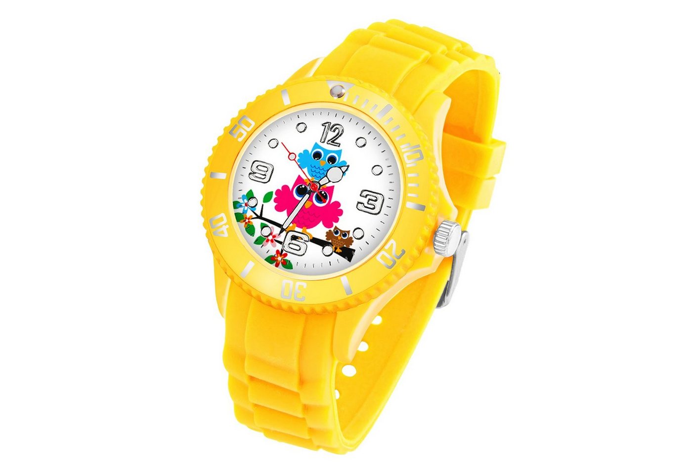 Taffstyle Quarzuhr Kinder Armbanduhr Silikon Eulen Analog Uhr Bunt, Mädchen Sportuhr Bunte Kinderuhr Farbige Lernuhr Eule Silikonuhr Süß von Taffstyle