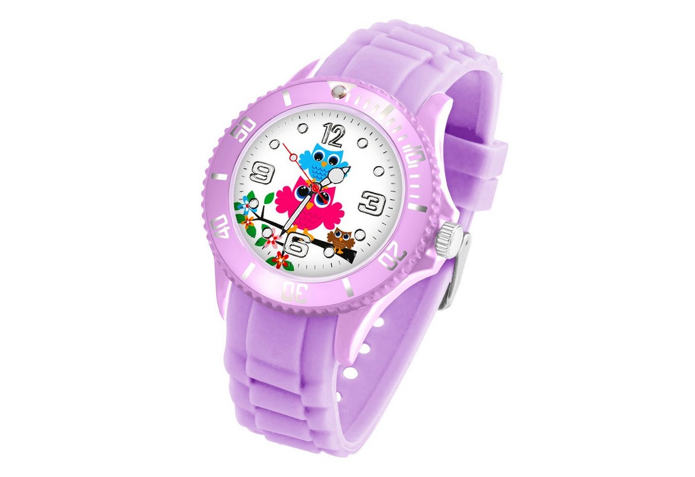 Taffstyle Quarzuhr Kinder Armbanduhr Silikon Eulen Analog Uhr Bunt, Mädchen Sportuhr Bunte Kinderuhr Farbige Lernuhr Eule Silikonuhr Süß von Taffstyle