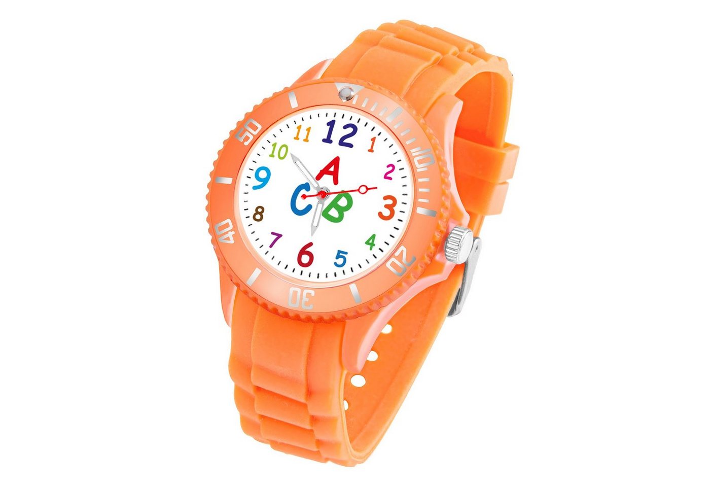 Taffstyle Quarzuhr Kinder Armbanduhr Silikon Lernuhr Zahlen Uhr Bunt, Bunte ABC Silikonuhr Farbige Sportuhr Kinderuhr 34mm Analog Quarz von Taffstyle