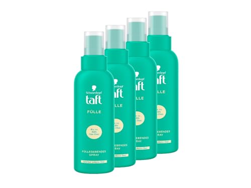 Schwarzkopf Taft Füllgebendes Spray (4x 150 ml), für spürbar volleres Haar und langanhaltenden Halt, Haarverdickungsspray für bis zu 48 Stunden Fülleffekt beim Haarstyling, Vegane Formel*. von TAFT