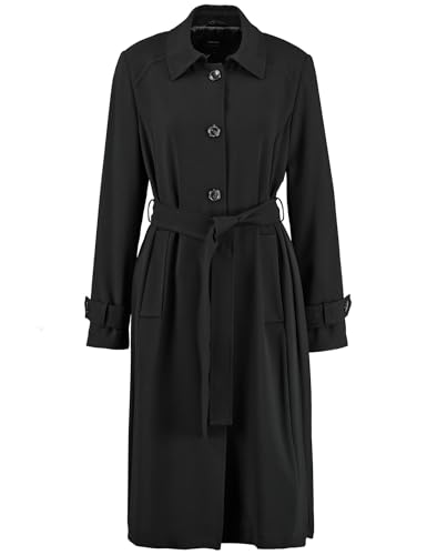 Taifun Damen Trenchcoat mit Plissee-Rücken Langarm, Armriegel unifarben Schwarz 40 von Taifun