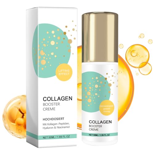 Collagen Booster Creme 50ml,Hyaluron Performance Creme mit Hyaluronsäure,Peptiden & Vitamin,Tages Nachtcreme Frauen Männer,Gesichtscreme gegen Falten,für Gesicht,Hals,Dekolleté,Augen von TaimeiMao