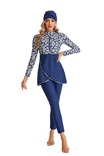 TaissBocco Modest Muslim Swimwear for Women Long Sleeve Full Cover Swimming Costume Burkini Beachwear(M, T1) von TaissBocco