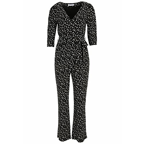 Tamaris Damen AOP Gewickelter Jumpsuit ANJO Schwarz 36 von Tamaris