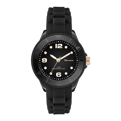 Tamaris Damen Analog Quarz Uhr mit Silikon Armband TT-0123-PQ von Tamaris