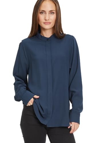 Tamaris Damen BYTOM Blouse, Blueberry, 36 von Tamaris