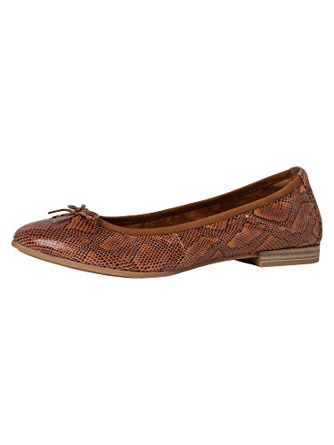 Tamaris Damen 1-1-22116-24 Geschlossene Ballerinas, Braun (Cognac Snake 331) von Tamaris