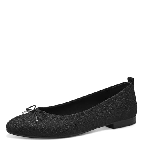 Tamaris Damen Ballerinas Textil Vegan; BLACK GLAM/schwarz; 37 von Tamaris