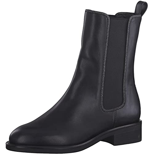 Tamaris Damen Chelsea Boots, Frauen Stiefeletten,TOUCHit-Fußbett,Kurzstiefel,uebergangsschuhe,uebergangsstiefel,Schlupfstiefel,Black,37 EU von Tamaris