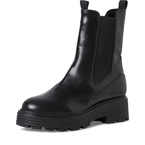 Tamaris Damen Chelsea Boots, Frauen Stiefeletten,TOUCHit-Fußbett,halbstiefel,Kurzstiefel,uebergangsschuhe,uebergangsstiefel,Black Uni,37 EU von Tamaris