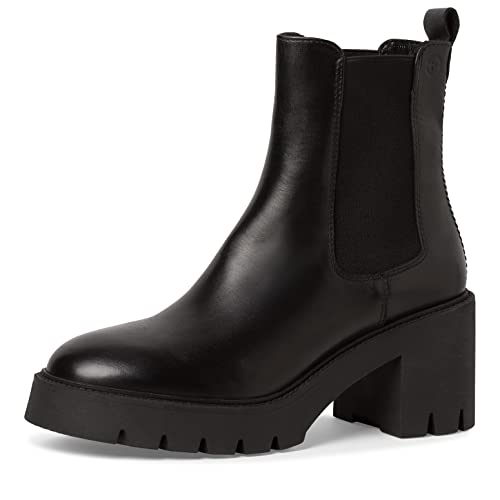 Tamaris Damen Chelsea Boots, Frauen Stiefeletten,TOUCHit-Fußbett,Schlupfstiefel,hoch,Boots,Stiefel,Bootee,Booties,Black Leather,36 EU von Tamaris