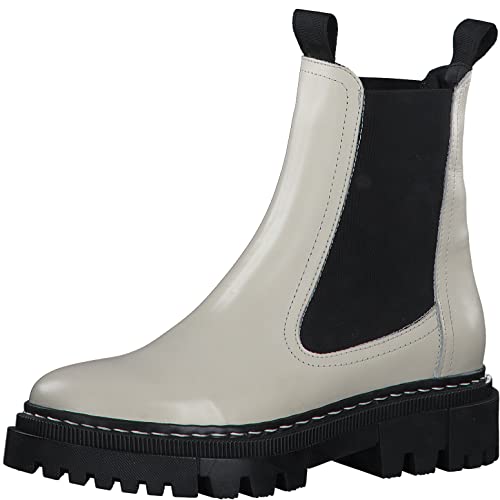 Tamaris Damen Chelsea Boots, Frauen Stiefeletten,Wechselfußbett,Comfort Lining,flach,Boots,Stiefel,Bootee,Booties,halbstiefel,Ivory,40 EU von Tamaris