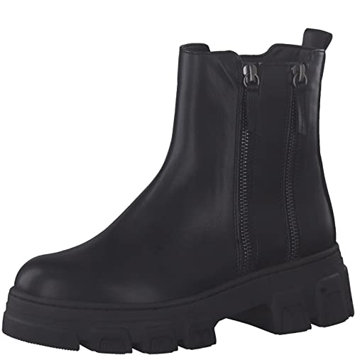 Tamaris Damen Chelsea Boots, Frauen Stiefeletten,Wechselfußbett,uebergangsstiefel,Schlupfstiefel,flach,Boots,Stiefel,Bootee,Black,41 EU von Tamaris