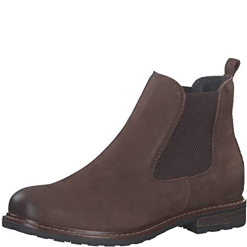 Tamaris Damen Chelsea Boots, Frauen Stiefeletten,uebergangsstiefel,Schlupfstiefel,flach,Boots,Stiefel,Bootee,Booties,Chocolate NUB.,37 EU von Tamaris