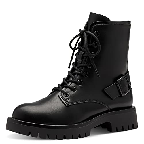 Tamaris Damen Combat Boots, Frauen Stiefeletten,TOUCHit-Fußbett,Boots,Stiefel,Bootee,Booties,halbstiefel,Kurzstiefel,Black,38 EU von Tamaris