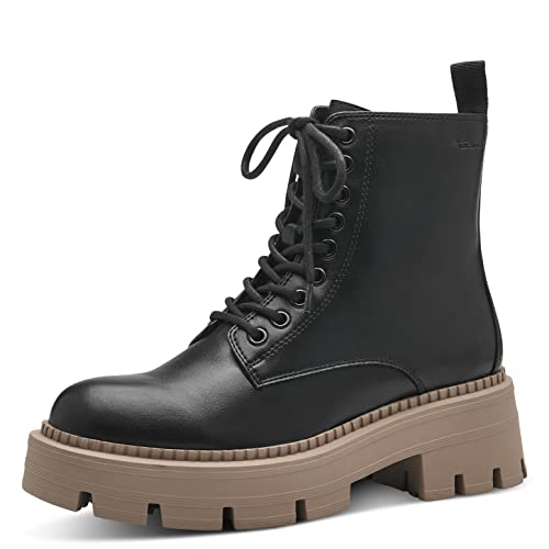 Tamaris Damen Combat Boots, Frauen Stiefeletten,TOUCHit-Fußbett,halbstiefel,kurzstiefel,uebergangsschuhe,uebergangsstiefel,boots,BLACK,42 EU von Tamaris