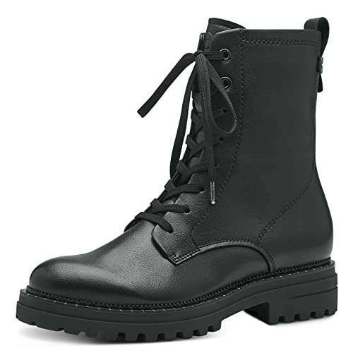 Tamaris Damen Combat Boots, Frauen Stiefeletten,TOUCHit-Fußbett,Kurzstiefel,uebergangsschuhe,uebergangsstiefel,Boots,Black Plain,41 EU von Tamaris