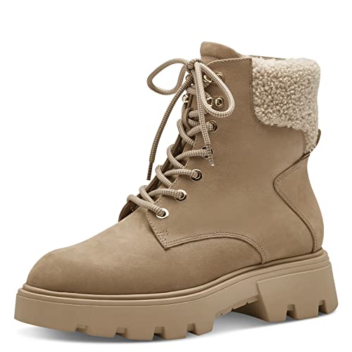 Tamaris Damen Combat Boots, Frauen Stiefeletten,warm gefüttert,gefüttert,Boots,Stiefel,Bootee,Booties,halbstiefel,Kurzstiefel,Camel,40 EU von Tamaris