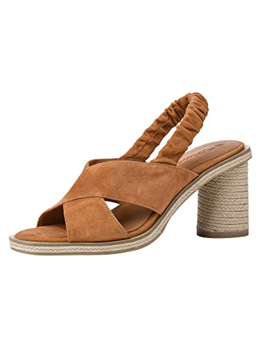 Tamaris Damen Keilsandalen, Frauen Sandalen,Strandschuhe,Keilsandaletten,Keilabsatz,Wedge-Heel,hoch,Sommerschuhe,Freizeitschuhe,Cognac,37 EU von Tamaris