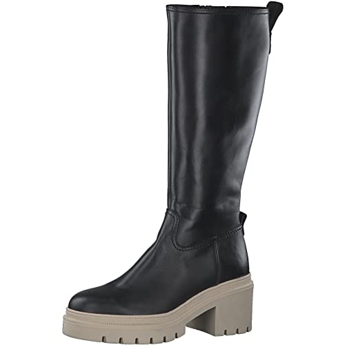 Tamaris Damen Klassische Stiefeletten, Frauen Stiefel,TOUCHit-Fußbett,uebergangsschuhe,Stiefel,halbstiefel,Booties,BLK LEA./BEIGE,38 EU von Tamaris