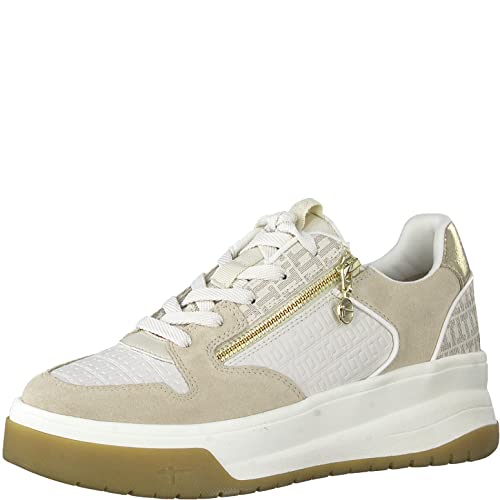 Tamaris Damen Low-Top Sneaker, Frauen Halbschuhe,Wechselfußbett,Comfort Lining,Freizeitschuhe,Laufschuhe,Freizeit,Ivory/White,39 EU von Tamaris