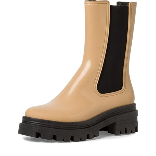 Tamaris Damen Rubberboots Blockabsatz; CAMEL/braun; 38 EU von Tamaris