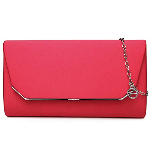 Tamaris Enya Clutch Bag Satin Poly Abendtasche Umhängetasche Schultertasche 3068191, Farbe:Chili von Tamaris