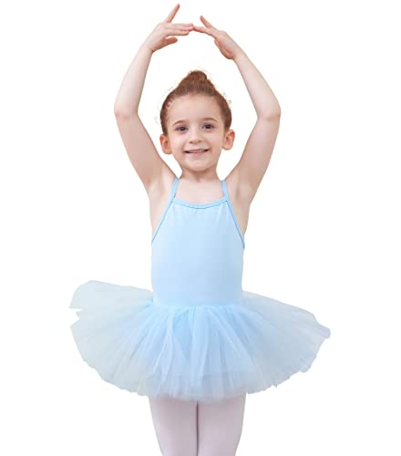 Mädchen Ballettkleidung Ballettkleid Kinder Tanzkleider Baumwolle Balletttrikot Ballettanzug Tanzkleid Tanzbody mit Rock Tütü von Tancefair