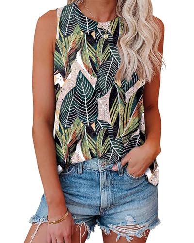 Tank Top Damen Ist Bügelfrei Ärmellose Blusen Sommer Lässiges Basic Oberteile Bananenblatt XS Tank Top Damen Ist Bügelfrei Ärmellose Blusen Sommer Lässiges Basic Oberteile Bananenblatt XS von Tanmolo