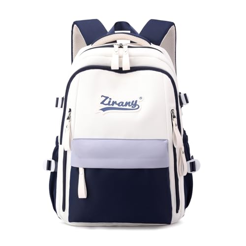 Tanou Schulrucksack Mädchen Teenager, Große Kinder Schultasche Mädchen von 9 bis 16 Jahren, Nylon Rucksack Schule Teenager der 3. bis 7. Klasse für Schule Reisen Lässige, Blau von Tanou