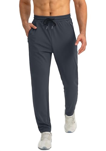 Tansozer Jogginghose Herren Trainingshose Sporthose Herren Lang Atmungsaktiv Track Pants Sweatpants Herren Sport Hosen Männer Jogger Fitness Hosen Slim Fit Hose Grau XL von Tansozer