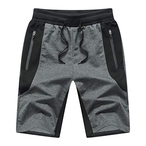 Tansozer Kurze Hosen Herren Mit Taschen Shorts Herren Sommer Sport Gym Shorts Jogginghose Herren Kurz Sweat Kurze Hose MäNner Jogging Shorts Dunkelgrau XL von Tansozer